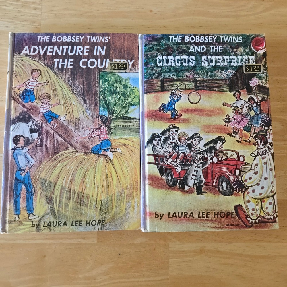 Vintage Bobbsey Twins Books Adventure in the Country Circus Surprise 1960s Set